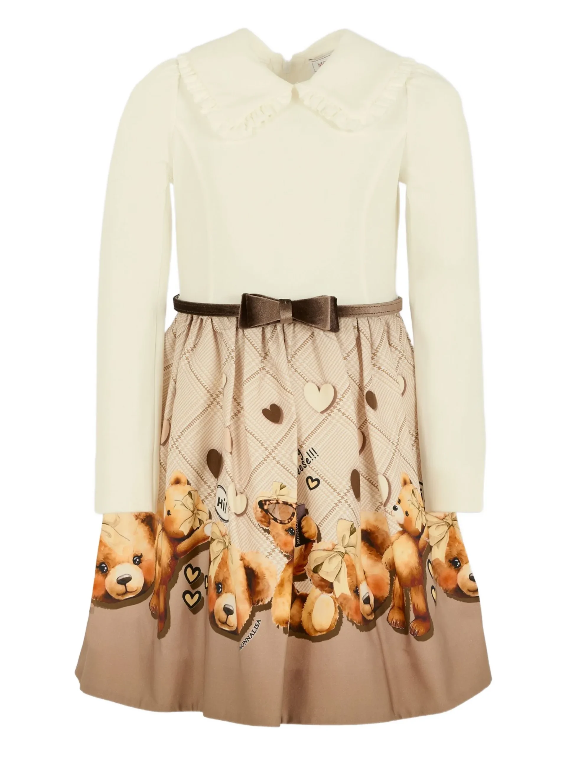 Monnalisa Kleid mit Teddybär-Print